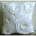 Vintage Charm - Euro Sham Covers - 26x26 Inches Silk Pillow Cover with Ruffles and Pearls