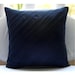 Contemporary Navy Blue - Throw Pillow Covers - 16x16 Inches Suede Pillow Cover in Navy Blue Color
