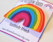 Rainbow Brooch - A funky felt appliqued brooch / pin.