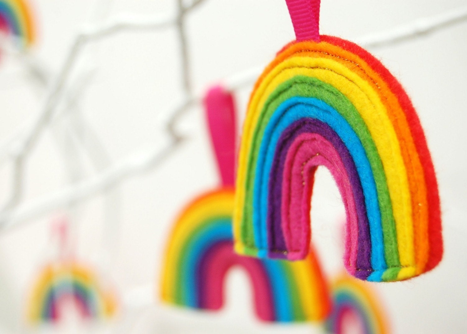 Just Hanging Around Rainbow - Funky Felt Decoration