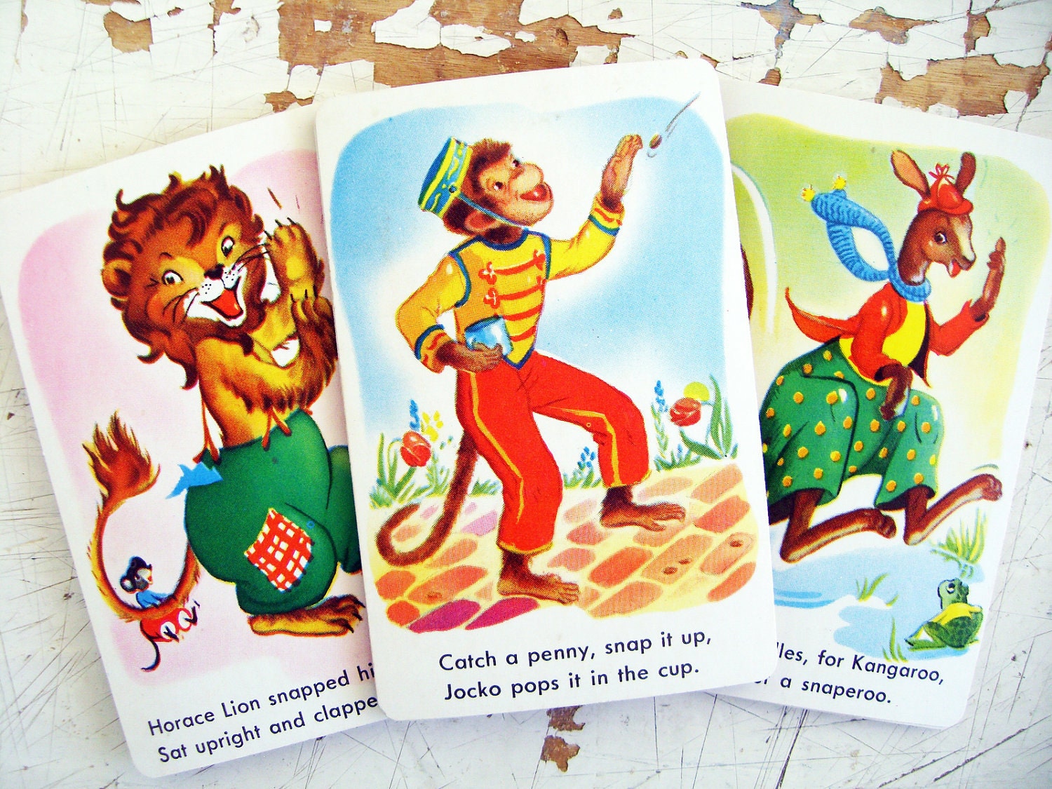 Vintage Whitman SNAP Playing Cards, A Set of 11 Cards