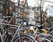 SALE Biking in the Rain, Amsterdam - Signed 5 x 7 Fine Art Photograph by IlluminatedLuna on Etsy