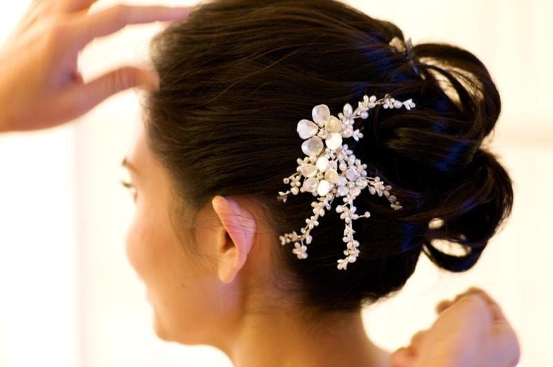 Branching Pearls Hair Comb, Wedding Hair Comb, Pearl Vine Hair Comb