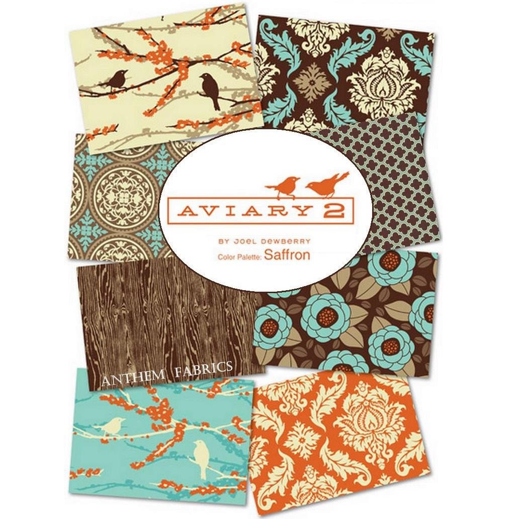 Joel Dewberry  Aviary 2 - Saffron palette fat quarters of 8