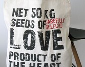 Mother day gift tote cotton bag, Love message