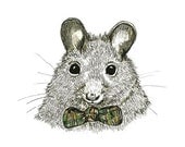 Mice Love Bow Ties  - Mouse Art - Print of Original Mouse Drawing