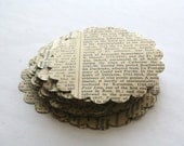 4 pc Sample Pack 3 inch Scalloped Edge Circles Antique Dictionary