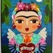 Frida Khalo Flaming Heart Angel 6x8 Print of Folk Art Painting by LuLu