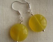 yellow agate disc earrings
