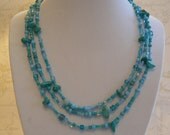 Versatile Beaded  Necklace or Bracelet, Turquoise, Amazonite, Shell, Versatile - Great Mother's Day Gift Idea
