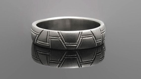 White gold wedding, engagement ring with milgrain. Not rhodium plated. Made to order in your size