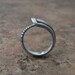Ouroboros Ring, contemporary design, in textured, hammered and oxidized silver. Made to order, needs three weeks to complete