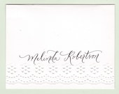 Personalized eyelet notecards