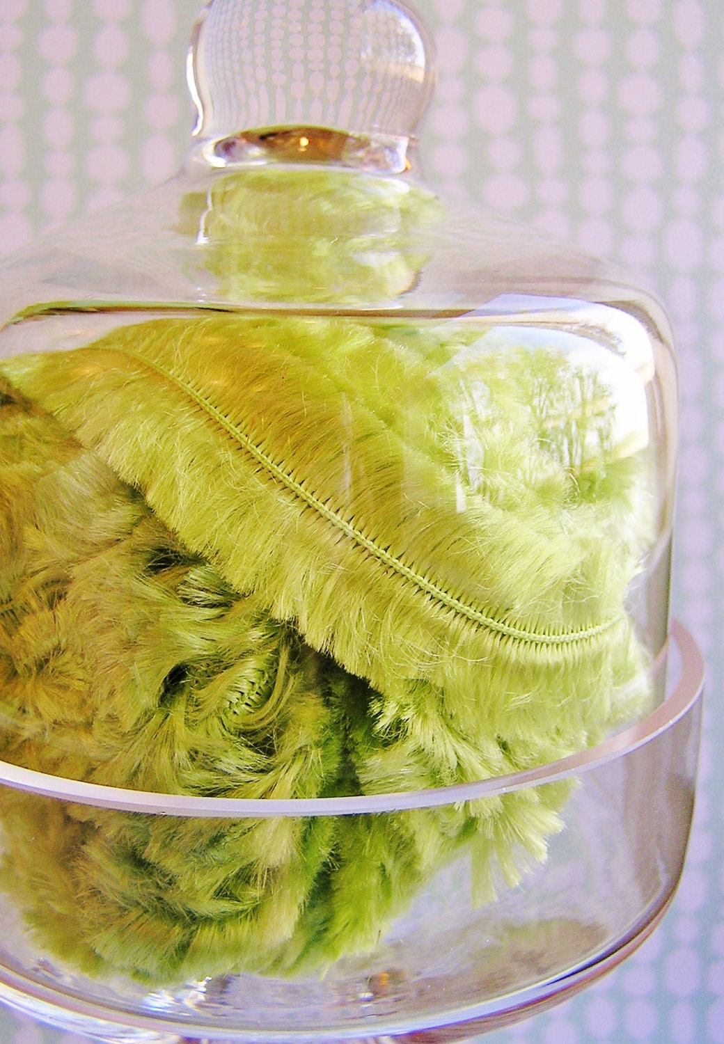 Pistachio green herringbone Fringe trim embellishment - luxe, holiday, party, scrapbook, novelty, wedding, wrap, craft, supply - 5 yards