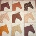Set of 9 Western Horse Head Quilt Top Blocks