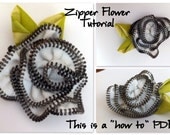 Zipper Flower Tutorial- INSTANT DOWNLOAD How To PDF pattern