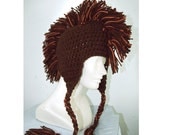 Brown Mohawk  Earflap Hat