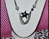 Black and White Star Necklace