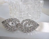 Most Adored-Eve rhinestone and silk ribbon headpiece-made to order