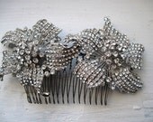 SALE Lillian-old hollywood double crystal rhinestone comb-made to order