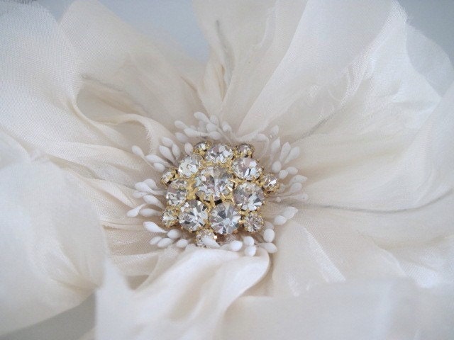 Most Adored-Poppy hairpiece with rhinestone centerpiece-custom made to order