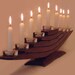 Il Veliero, Green Candelabrum, Eco friendly Menorah, recycled oak wine barrel staves candleholder, nine glass holders and candles