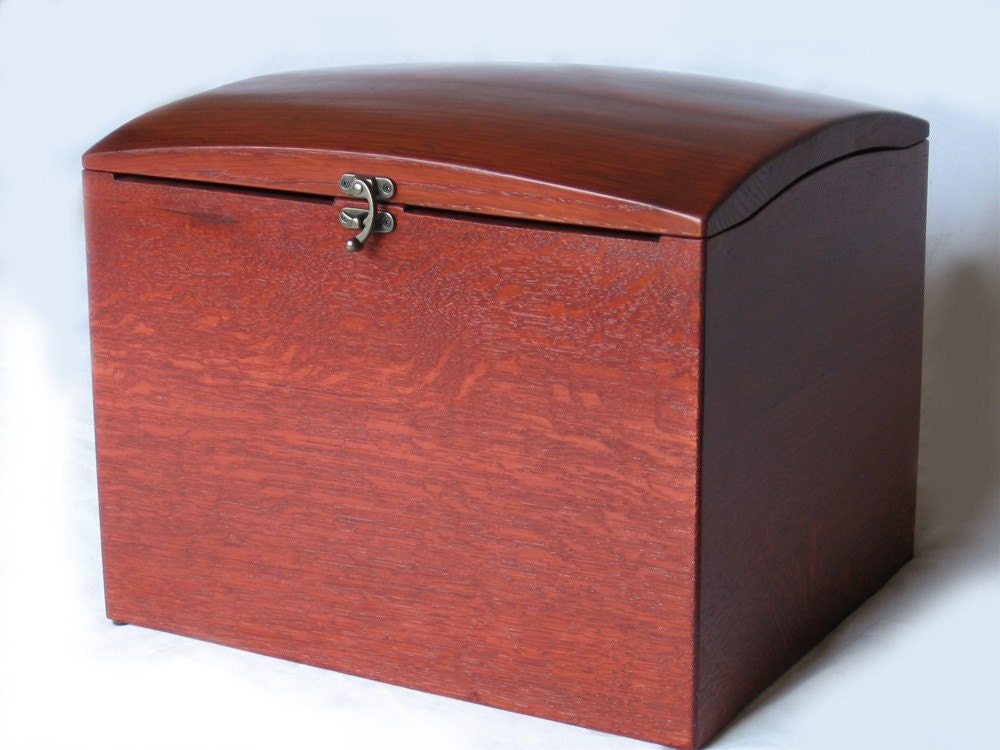 The Wish Box, recycled oak wine barrel wedding wish box with card slots
