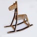 The Rocking Green Horse, recycled oak wine barrel staves, one of a kind piece