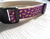 SALE  Dog Collar in MEDIUM in Purple & Shiny Gold Ready to Ship