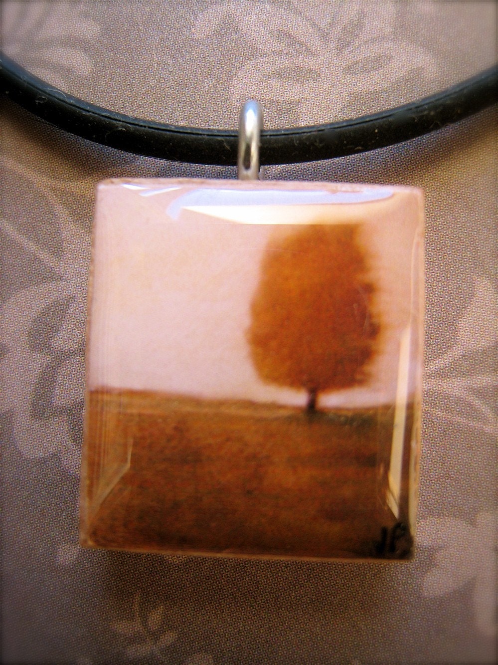 Little Tree Charm - Altered Reproduction PRINT on Scrabble tile