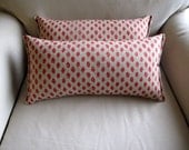 Coral Ikat accent/lumbar pillows pair 9x16