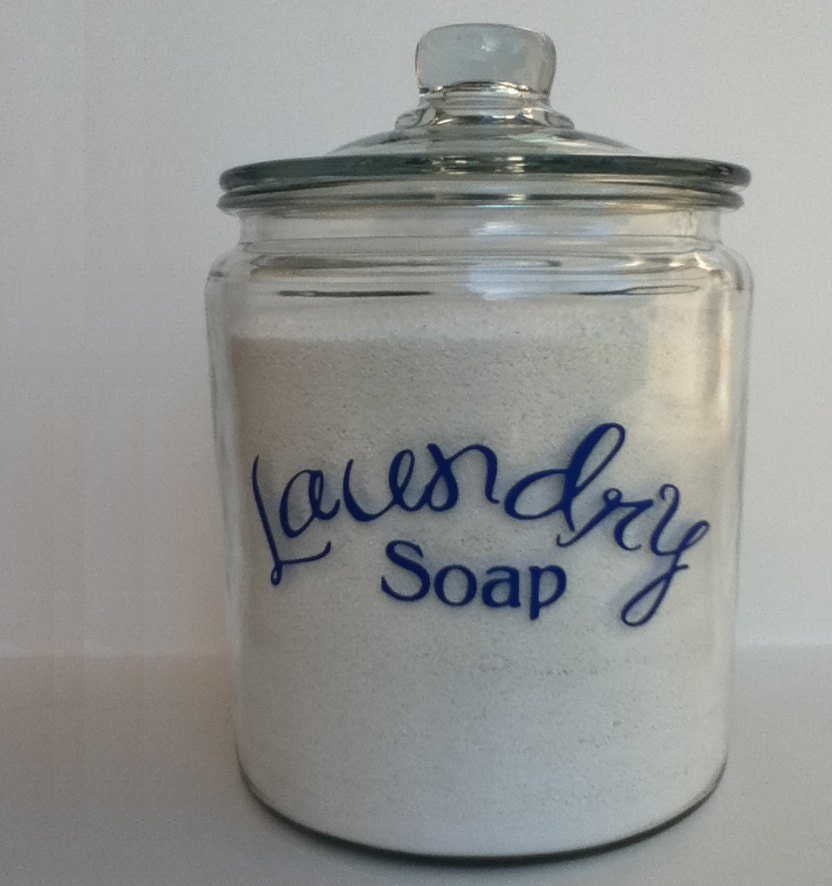 Laundry Soap jar vinyl 2 gallon size
