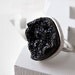 SALE  Black Quartz drusy - Candy Ring