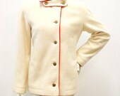 Vintage 1960s Cream With Red Detail Coat