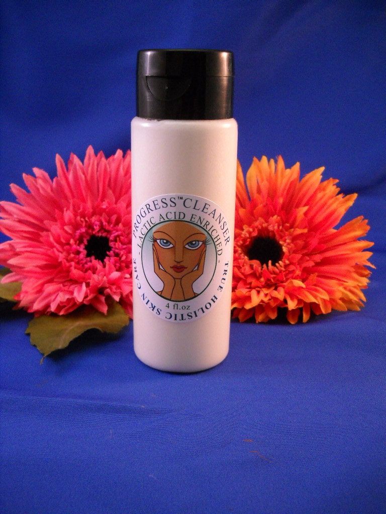 Natural and Organic Skin Care  Facial Cleanser with Lactic Acid 4oz Unscented   acne/dry/mature skin clear skin formula