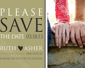 Contemporary - Mod - Save the Date - Printable Engagement or Wedding Announcement - Custom Digital Card Design Invitation - Your Colors