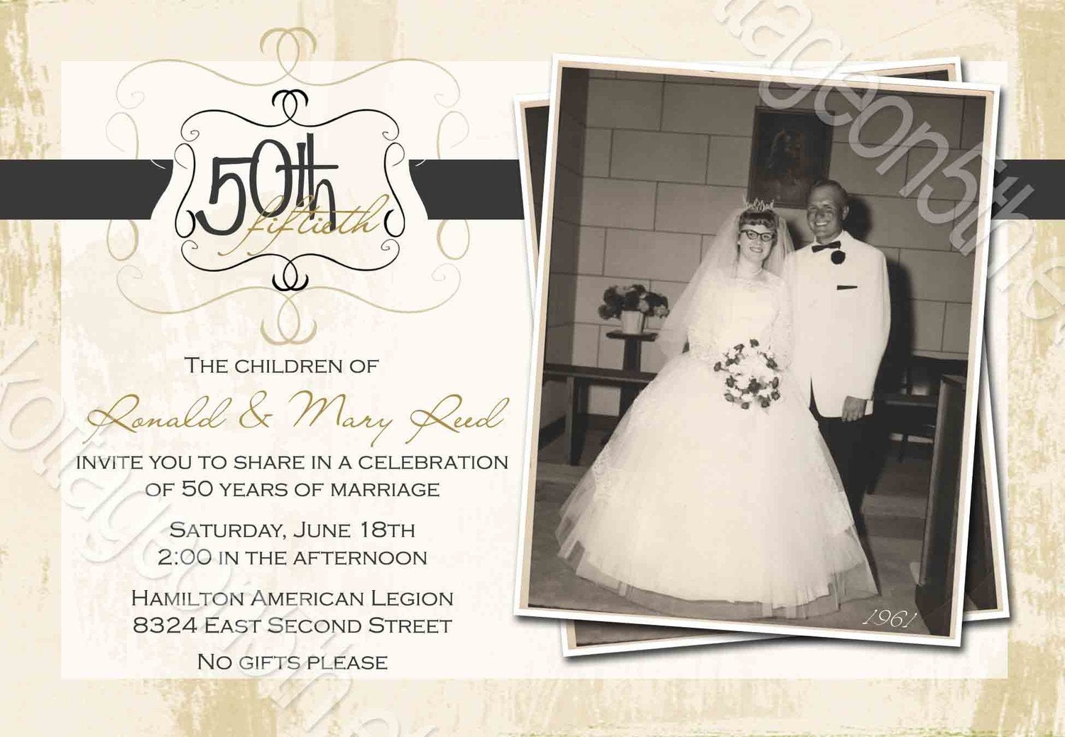 Wedding anniversary invitation for parents