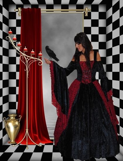 Gothic Gwendolyn Medieval or Renaissance Fantasy Gown Custom