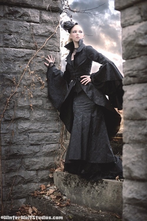 Stardust Gothic Corset Fishtail Jacket 3pce Set Wedding Steampunk Deco Custom