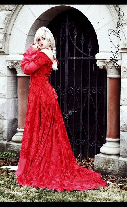 Annabel Romantic Medieval Velvet and Chiffon Wedding Gown Custom