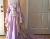 Lady Gwen Lace Up Fantasy Medieval Velvet and Lace Gown Custom