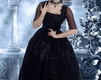Fantasy Gothic Marie Antoinette Gown with Overskirts Custom