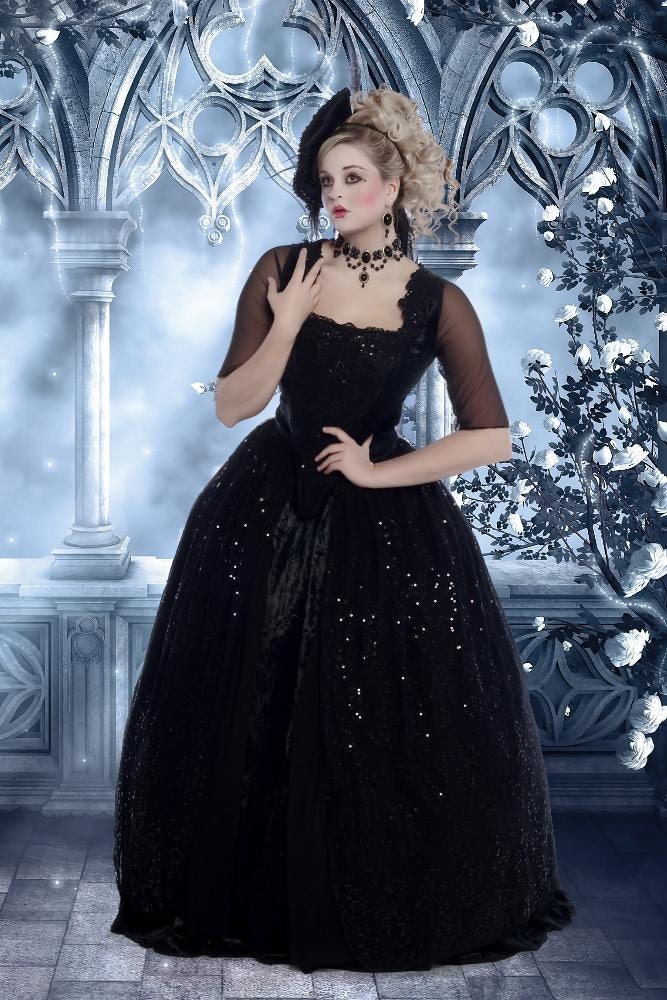 Fantasy Marie Antoinette Gown with Jacket Overskirts and Hat Custom