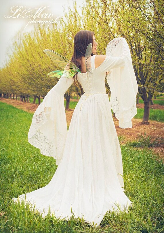 Gwendolyn Medieval or Renaissance Fairy Wedding Gown Velvet and Lace Custom