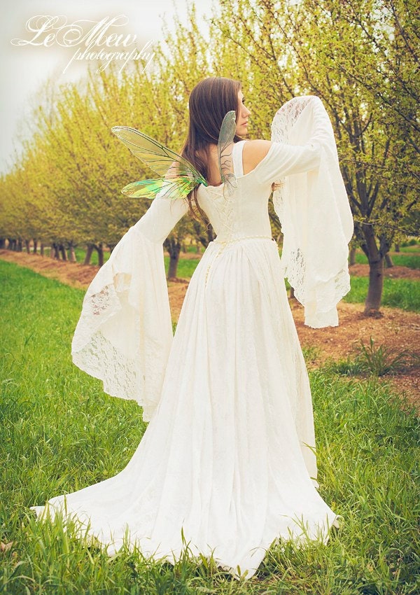 Gwendolyn Medieval or Renaissance Fairy Wedding Gown Velvet and Lace Custom