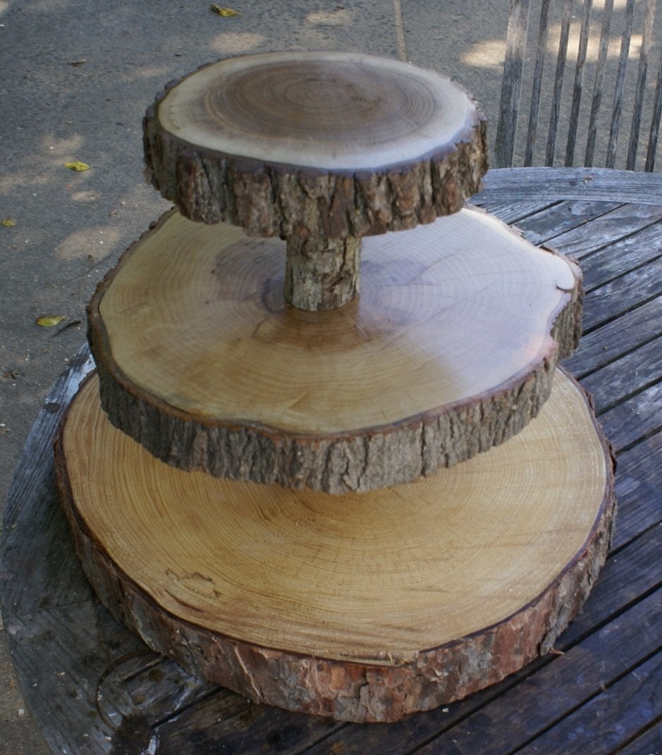 3 Tier Tree Slice Large Cupcake Stand