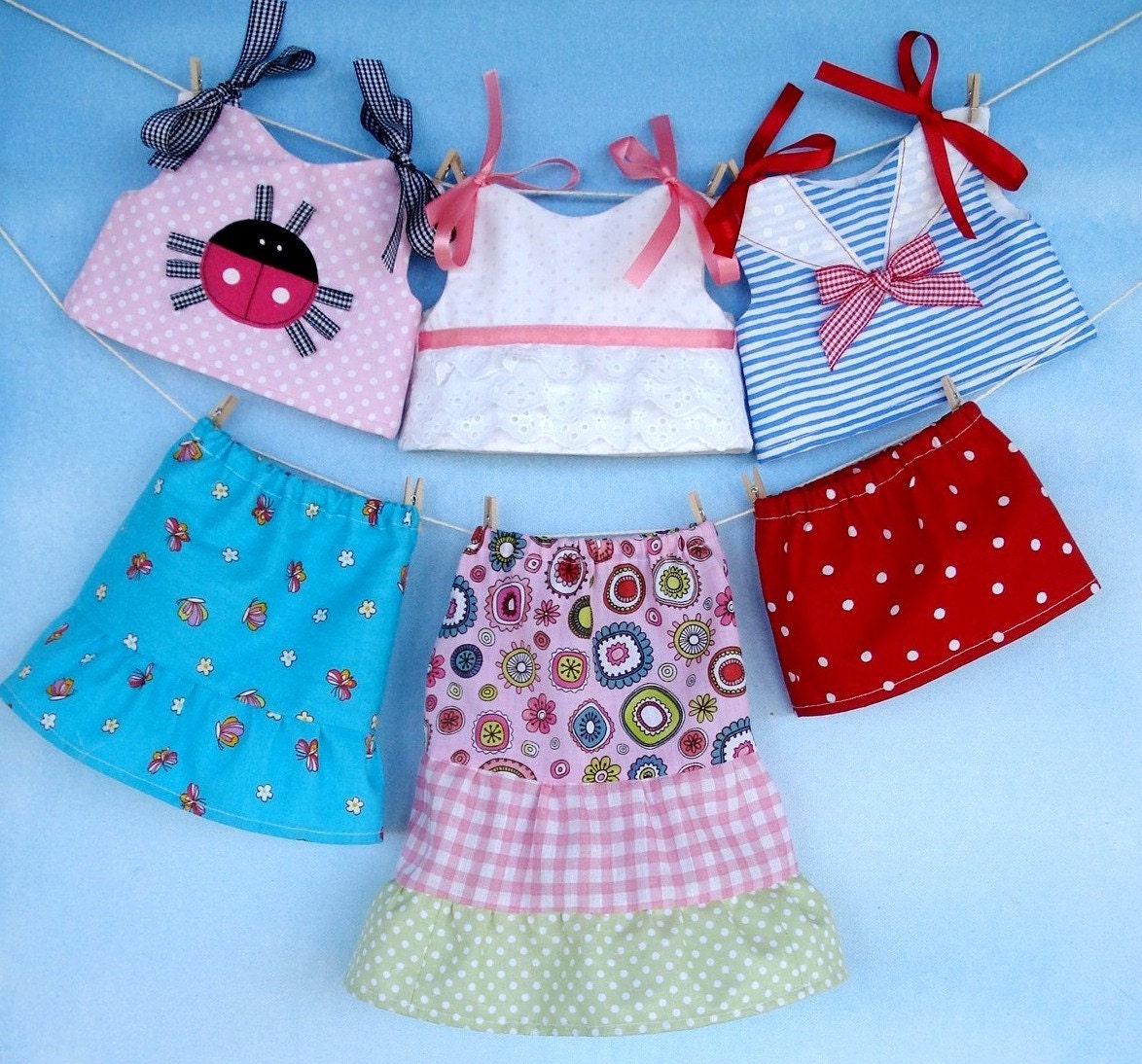 Sewing Pattern for American Girl Doll Clothing PDF e Pattern - 18 inch Doll Shirts and Skirts