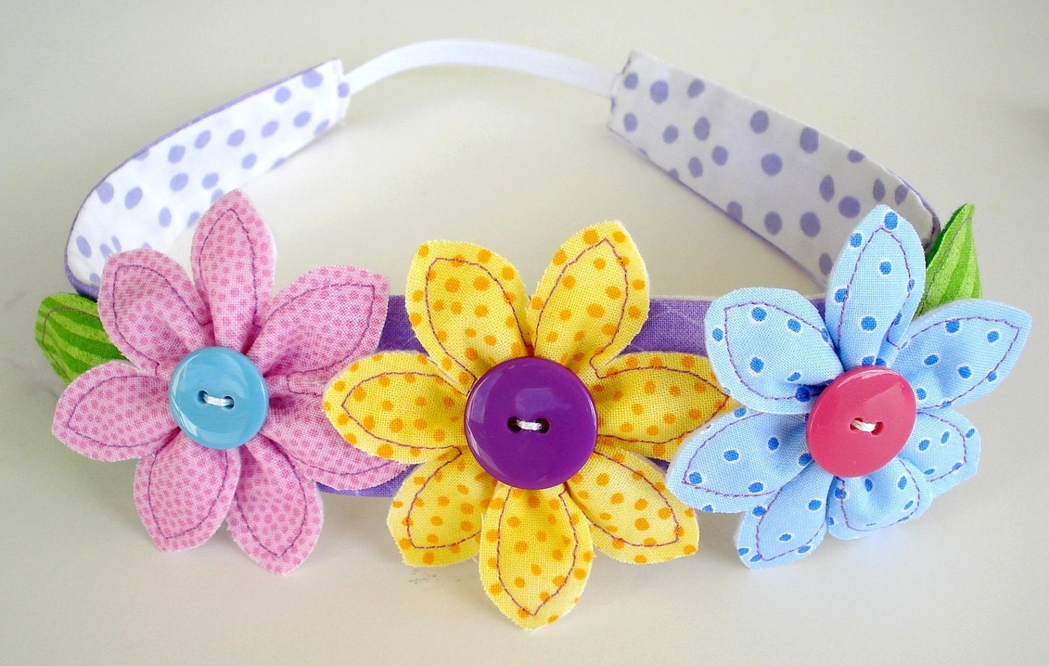 Sewing Pattern - Flowers, Leaf & Narrow Headband - PDF e-Pattern