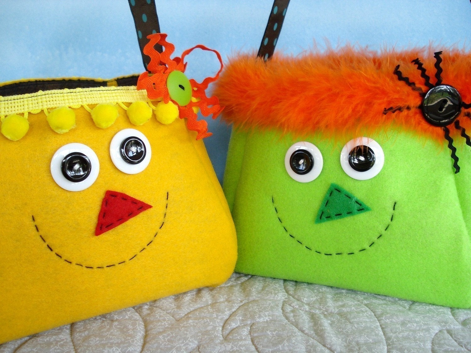 Treat Bags Sewing Pattern for Scarecrow and Monster - PDF e-Pattern