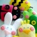 Spring Felt Finger Puppets Sewing Pattern - PDF ePATTERN for Chick, Bunny, Bumble Bee, Ladybug, Frog & Carrying Case